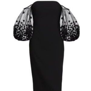 Lela Rose Off-The-Shoulder Sheath Midi Dress